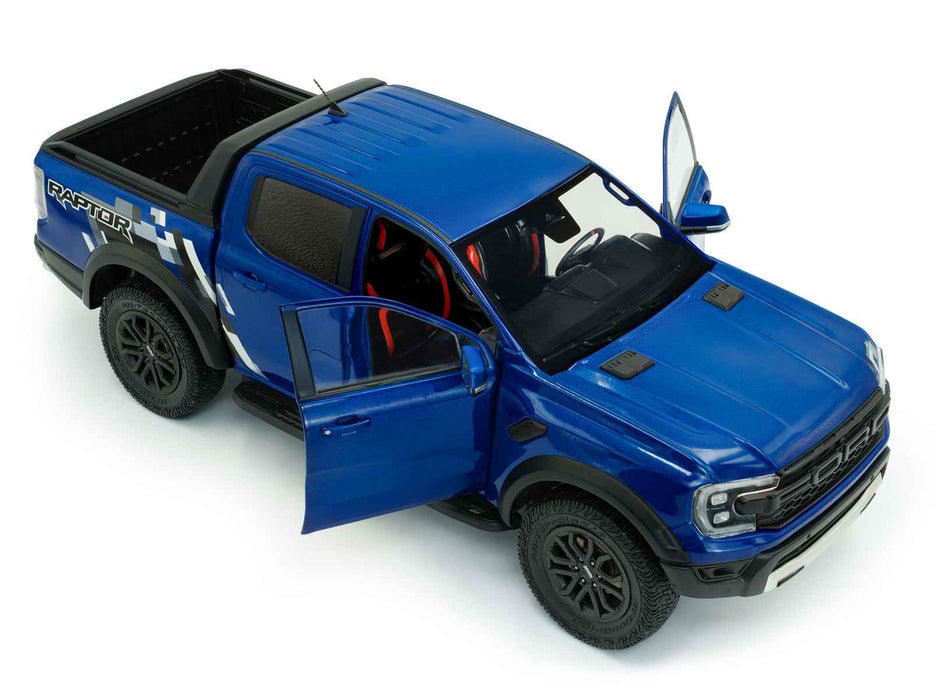 2024 Ford Ranger Raptor Pickup Truck Blue Lightning Metallic 1/18 Diecast Model Car by Solido