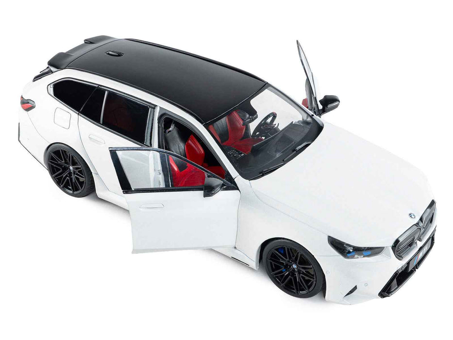 2025 BMW M5 Touring Alpine White with Black Top 1/18 Diecast Model Car by Solido