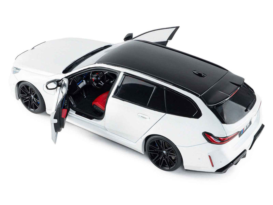 2025 BMW M5 Touring Alpine White with Black Top 1/18 Diecast Model Car by Solido