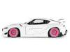 2025 Toyota GR Supra "Liberty Walk" Body Kit White Metallic with Pink Wheels 1/18 Diecast Model Car by Solido