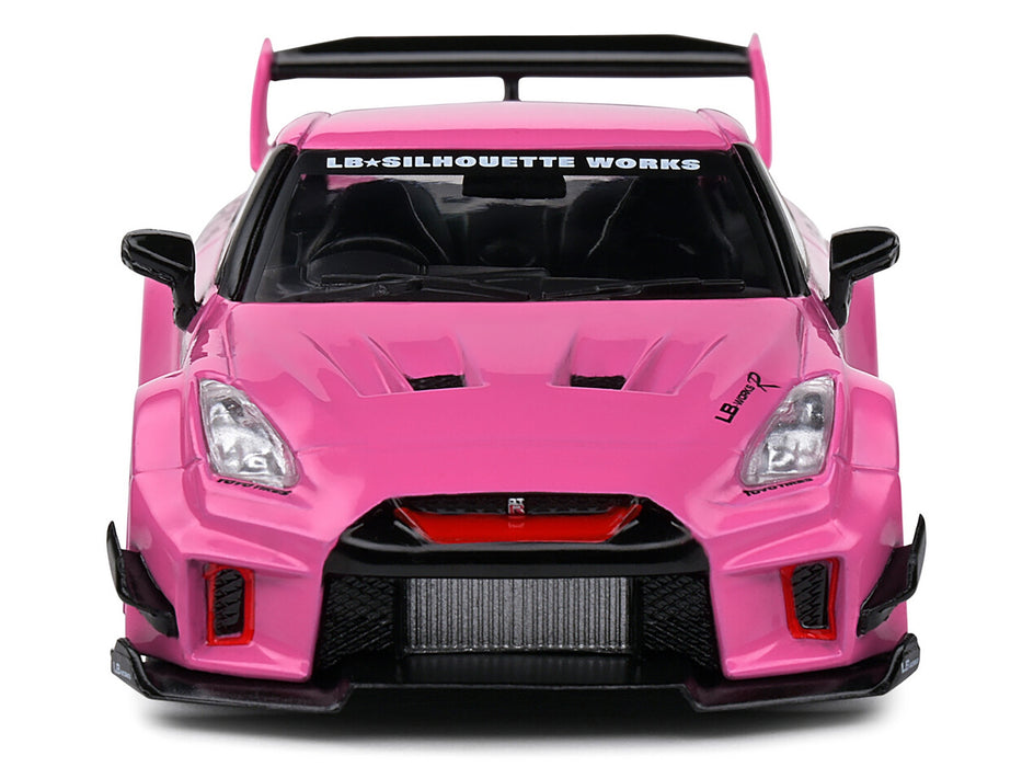2019 Nissan GT-R (R35) LB-Silhouette Works RHD (Right Hand Drive) Pink with Graphics 1/43 Diecast Model Car by Solido