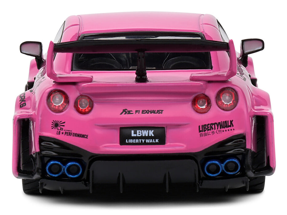 2019 Nissan GT-R (R35) LB-Silhouette Works RHD (Right Hand Drive) Pink with Graphics 1/43 Diecast Model Car by Solido