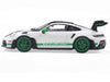 2023 Porsche 911 (992) GT3 RS "Tribute to Carrera RS Package" White with Green Stripes and Black Hood and Top 1/43 Diecast Model Car by Solido