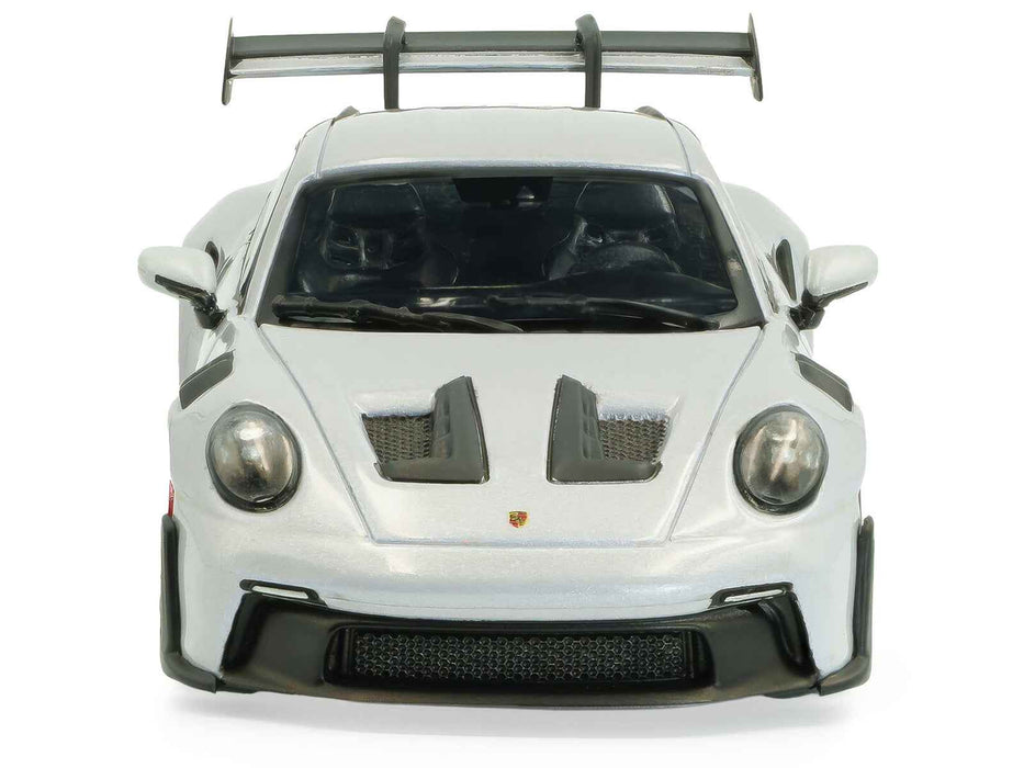 2023 Porsche 911 (992) GT3 RS Ice Gray Metallic with Pyro Red Stripes 1/43 Diecast Model Car by Solido