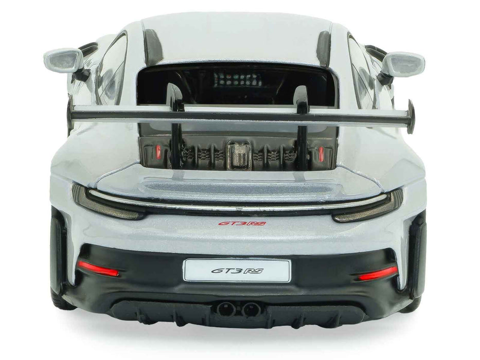 2023 Porsche 911 (992) GT3 RS Ice Gray Metallic with Pyro Red Stripes 1/43 Diecast Model Car by Solido