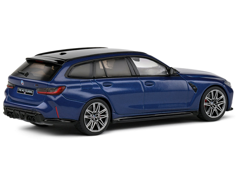 2023 BMW M3 Touring (G81) Competition San Marino Blue Metallic with Black Top 1/43 Diecast Model Car by Solido