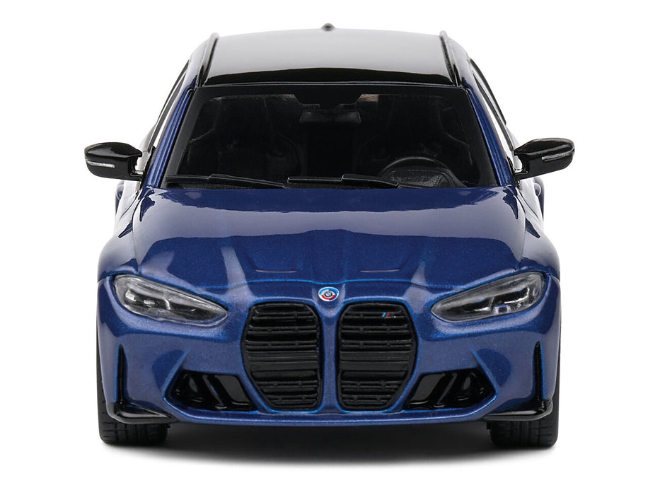 2023 BMW M3 Touring (G81) Competition San Marino Blue Metallic with Black Top 1/43 Diecast Model Car by Solido