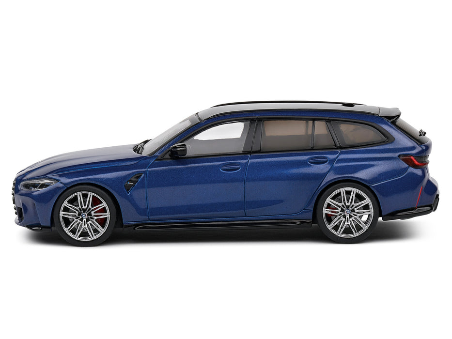 2023 BMW M3 Touring (G81) Competition San Marino Blue Metallic with Black Top 1/43 Diecast Model Car by Solido