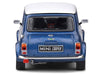 1994 Mini Cooper Sport Tahiti Blue Metallic with White Top and Stripes 1/43 Diecast Model Car by Solido