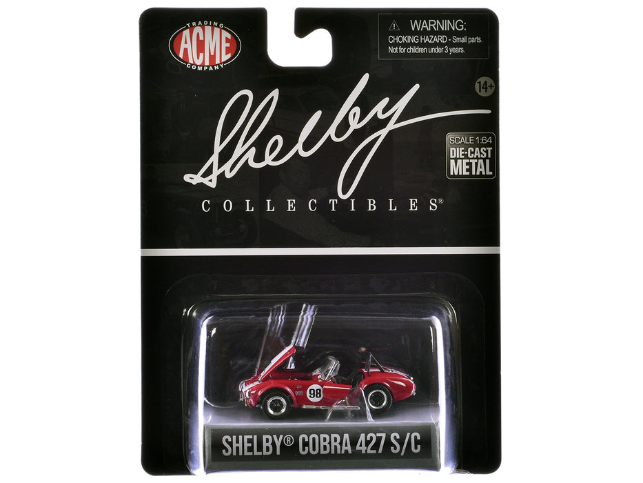Shelby Cobra 427 S/C #98 Red with White Stripes "Shelby Collectibles" Series 1/64 Diecast Model Car by ACME