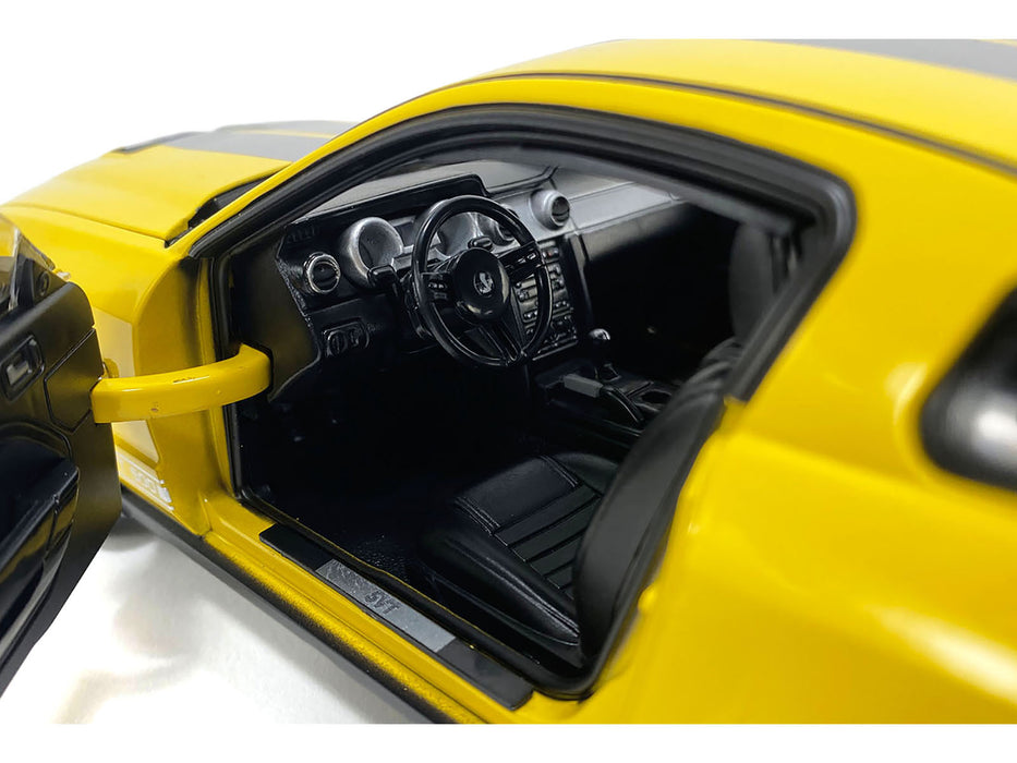 2007 Ford Shelby GT500 Yellow with Silver Stripes "Shelby Collectibles" Series 1/18 Diecast Model Car by ACME