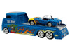 Shelby Cobra Super Snake Blue Metallic with Flames and Custom "Rat Fink" Hauler Blue Metallic with Flames and Graphics 1/64 Diecast Model Cars by ACME