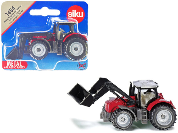 Massey Ferguson Tractor with Front Loader Red with Silver Top Diecast Model by Siku - Miniature Motors