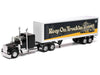 Kenworth W900 Truck Black with Dry Van Trailer "Tribute To Truckers Keep on Truckin'" "Long Haul Truckers" Series 1/32 Diecast Model by New Ray - Miniature Motors