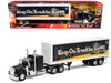 Kenworth W900 Truck Black with Dry Van Trailer "Tribute To Truckers Keep on Truckin'" "Long Haul Truckers" Series 1/32 Diecast Model by New Ray - Miniature Motors