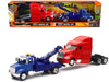 Peterbilt Model 335 Tow Truck Blue and Peterbilt Model 387 Cab Red Set of 2 Pieces 1/43 by New Ray - Miniature Motors