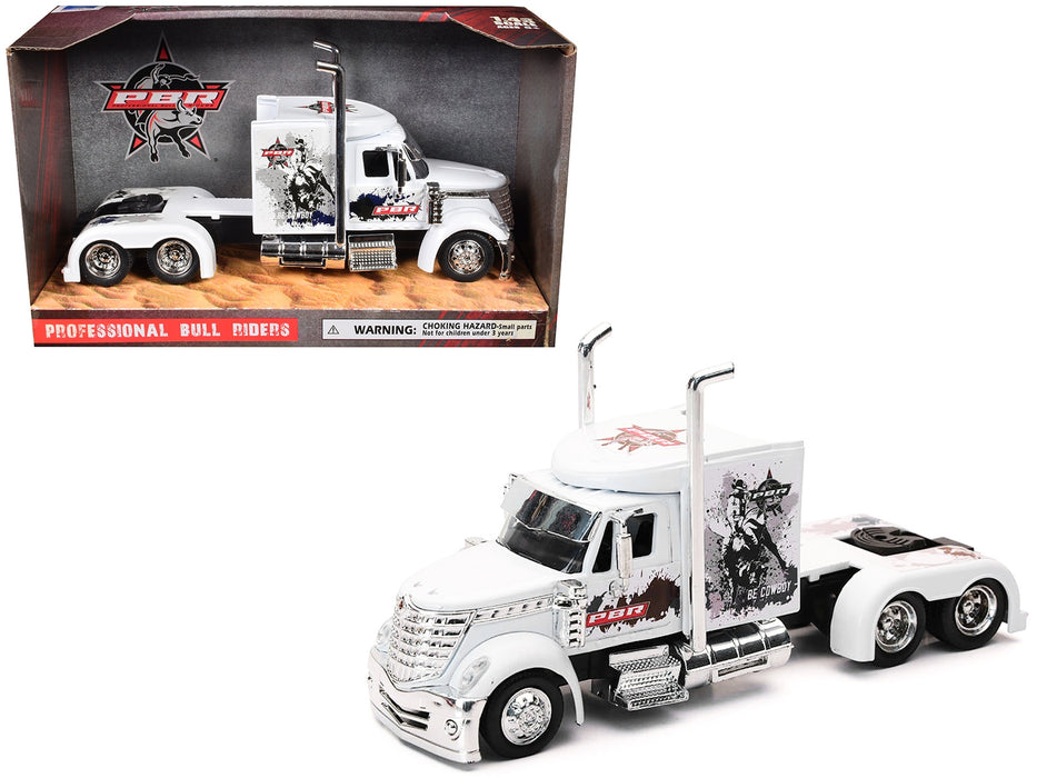International Lonestar Truck Tractor White "PBR Professional Bull Riders" 1/43 Diecast Model by New Ray - Miniature Motors