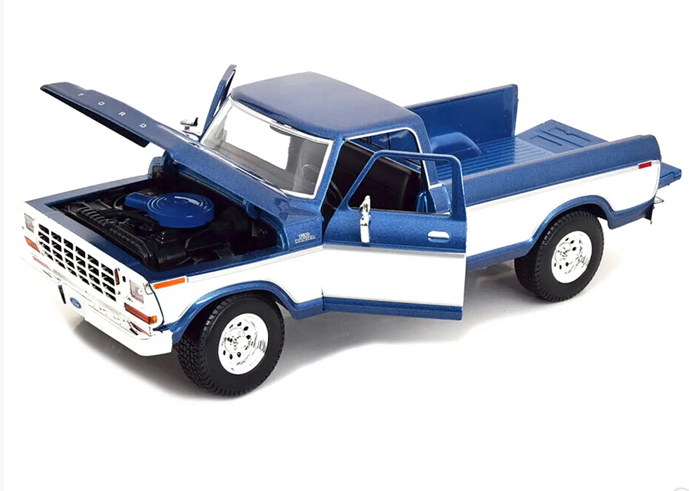 1979 Ford F-150 Ranger Pickup Truck Blue Metallic and Cream "Special Edition" 1/18 Diecast Model Car by Maisto