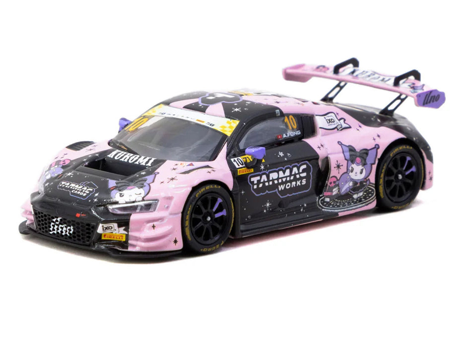 Audi R8 LMS GT3 evo II #10 Adderly Fong "Uno Racing Team - Kuromi" "Macau GT Cup - FIA GT World Cup" (2024) with  Collectible Tarmac Cards "Hobby64" Series 1/64 Diecast Model Car by Tarmac Works