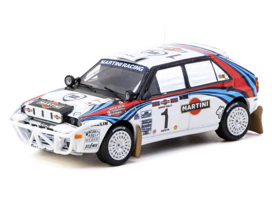 Lancia Delta HF Integrale #1 Juha Kankkunen - Juha Piironen "Martini Racing" 2nd Place "Safari Rally" (1992) "Hobby64" Series 1/64 Diecast Model Car by Tarmac Works