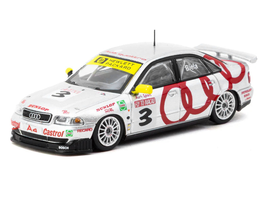 Audi A4 Quattro #3 Frank Biela Winner "Macau Guia Race" (1996) "Hobby64" Series 1/64 Diecast Model Car by Tarmac Works