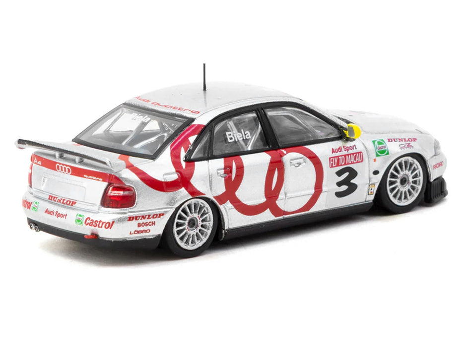Audi A4 Quattro #3 Frank Biela Winner "Macau Guia Race" (1996) "Hobby64" Series 1/64 Diecast Model Car by Tarmac Works