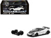 LB-Works 720S White with Carbon Hood and Black Top with Extra Wheels "Hobby64" Series 1/64 Diecast Model Car by Tarmac Works
