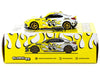 Toyota GR86 RHD (Right Hand Drive) "MoonEyes" White with Yellow Flames and Graphics "Global64" Series 1/64 Diecast Model by Tarmac Works