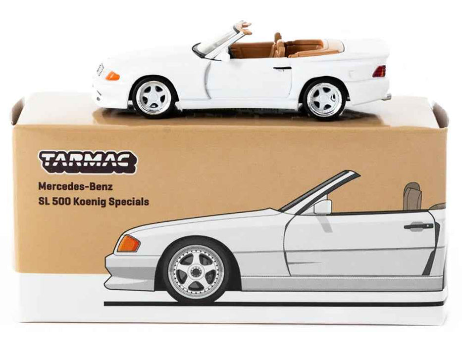 Mercedes-Benz SL 500 Koenig Specials Convertible White "Global64" Series 1/64 Diecast Model by Tarmac Works