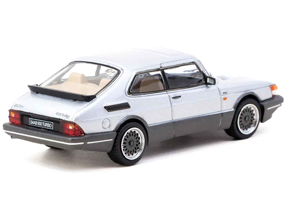 Saab 900 Turbo Silver Metallic "Global64" Series 1/64 Diecast Model by Tarmac Works