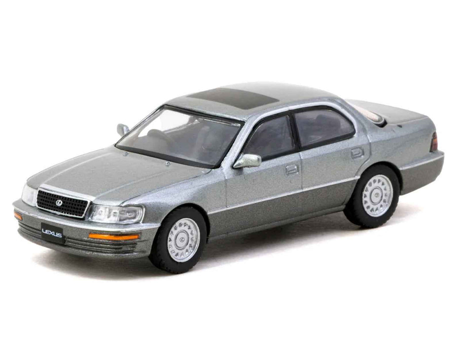 Lexus LS400 RHD (Right Hand Drive) Flint Gray Metallic "Global64" Series 1/64 Diecast Model Car by Tarmac Works