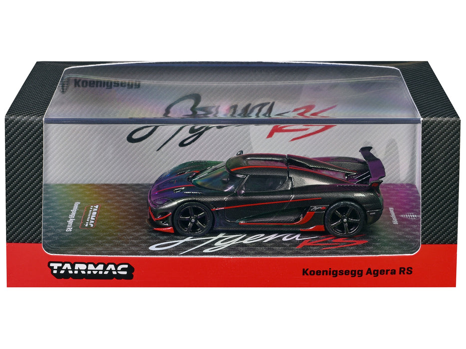 Koenigsegg Agera RS Black Carbon with Red Accents "Global64" Series 1/64 Diecast Model Car by Tarmac Works