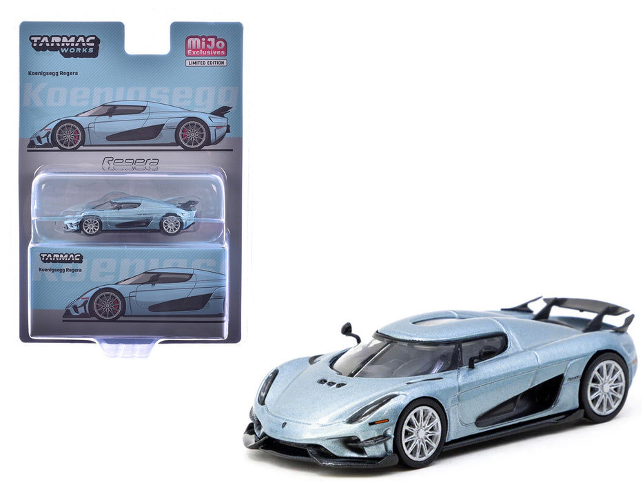 Koenigsegg Regera Light Blue Metallic "Global64" Series 1/64 Diecast Model by Tarmac Works