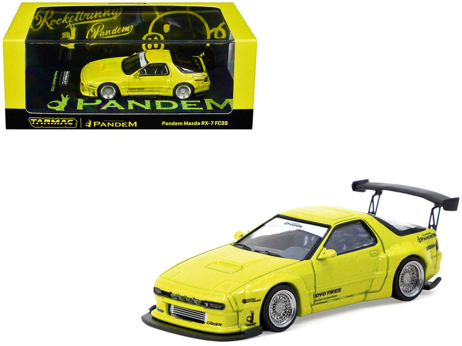 Mazda RX-7 FC3S Pandem Yellow Metallic "Road64" Series 1/64 Diecast Model Car by Tarmac Works