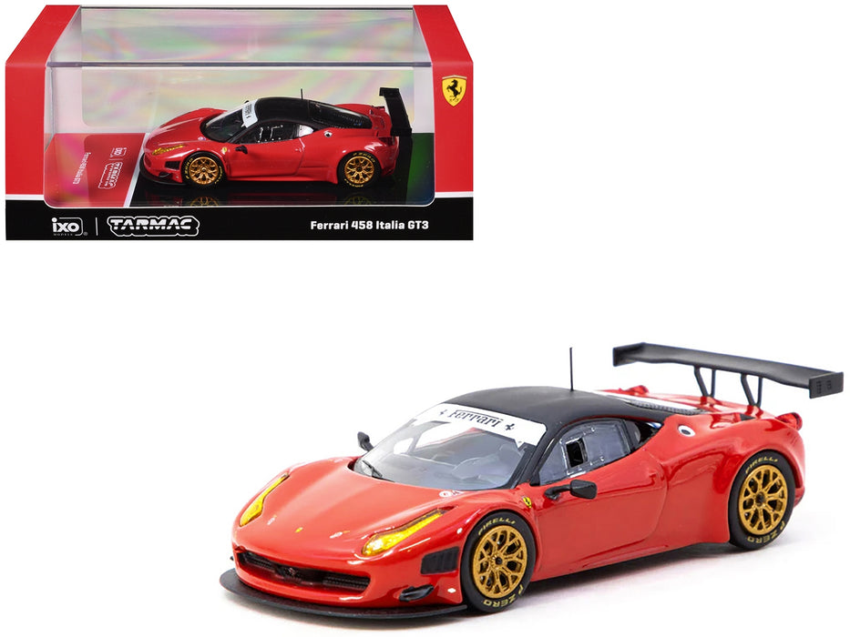 Ferrari 458 Italia GT3 Red with Black Top "Road64" Series 1/64 Diecast Model Car by Tarmac Works