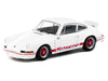 Porsche 911 Carrera RS 2.7 Lightweight White with Red Stripes "Collab64" Series 1/64 Diecast Model Car by Schuco & Tarmac Works