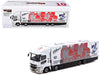 Mitsubishi Fuso Super Great Truck with Transporter "EVA Racing" White with Graphics "Truck64" Series 1/64 Diecast Model Car by Tarmac Works
