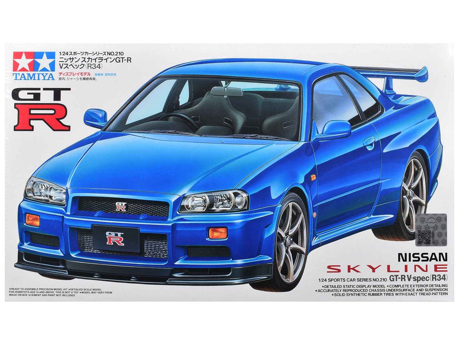 Model Kit Nissan Skyline GT-R V-Spec (R34) 1/24 Scale Model by Tamiya