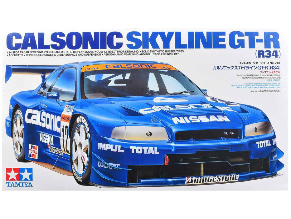 Model Kit Nissan Skyline GT-R (R34) "Calsonic" 1/24 Scale Model by Tamiya