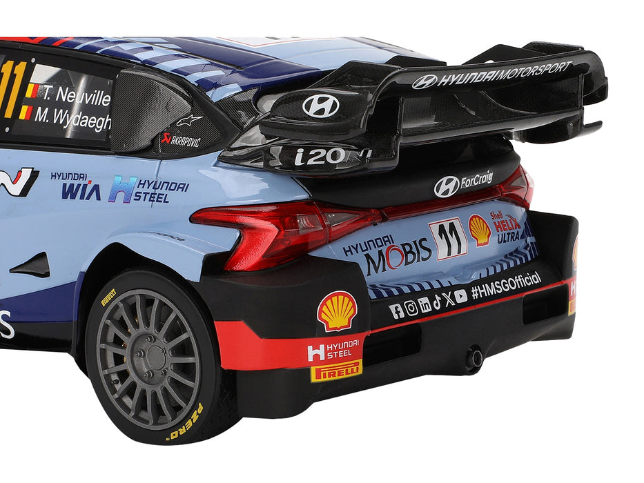 Hyundai i20 N Rally1 Hybrid #11 Thierry Neuville - Martijn Wydaeghe "Hyundai Shell Mobis WRT"  Winner WRC "Monte Carlo Rally" (2024) 1/18 Model Car by Top Speed - Miniature Motors