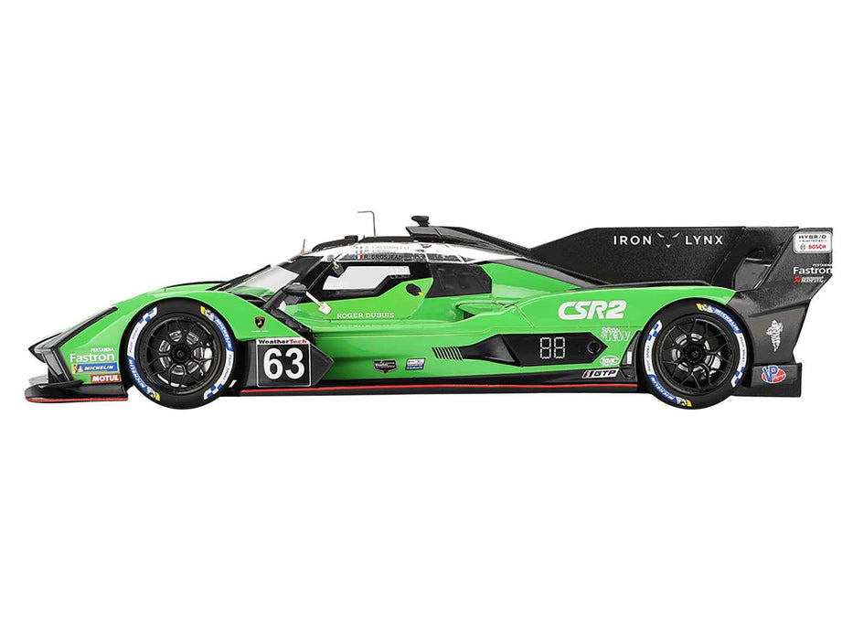 Lamborghini SC63 #63 Matteo Cairoli - Andrea Caldarelli - Romain Grosjean "Iron Lynx" IMSA "12 Hours of Sebring" (2024) 1/18 Model Car by Top Speed