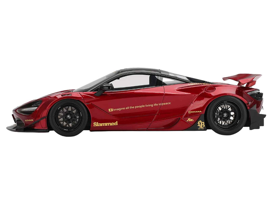 McLaren 720S "LB-Works" Gem Red Metallic with Black Top 1/18 Model Car by Top Speed