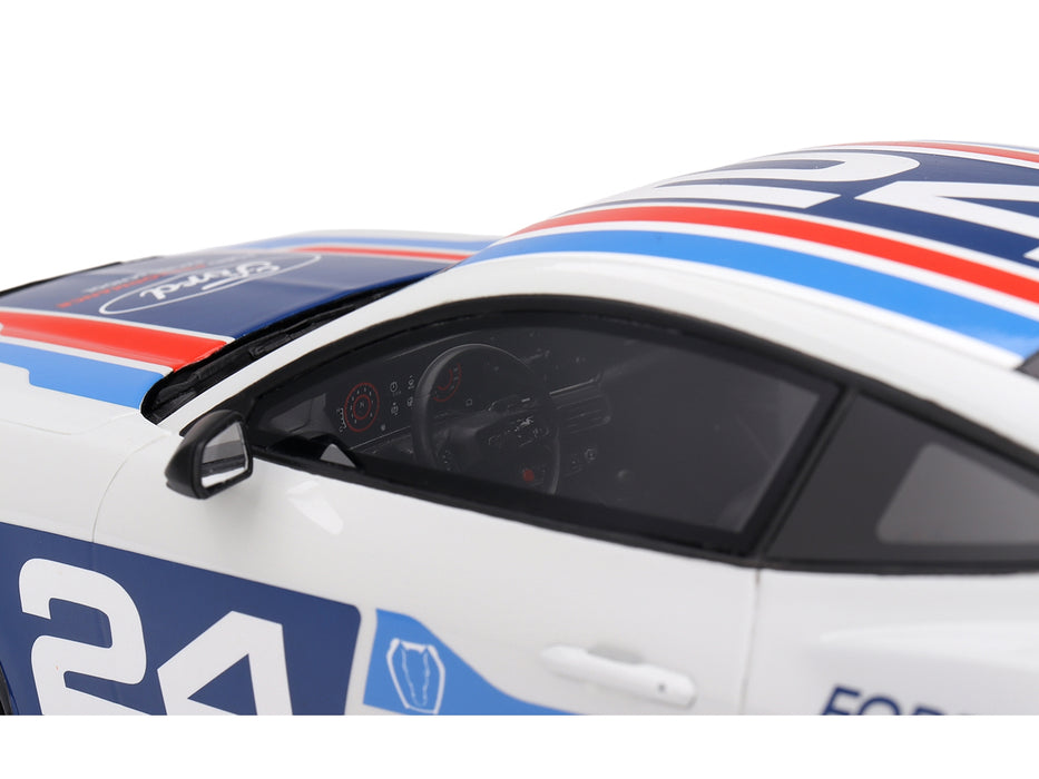 Ford Mustang Dark Horse #24 "Ford Performance Racing School" White with Graphics 1/18 Model Car by Top Speed