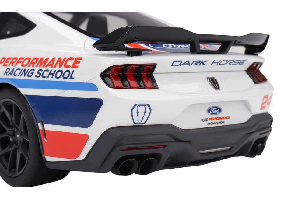 Ford Mustang Dark Horse #24 "Ford Performance Racing School" White with Graphics 1/18 Model Car by Top Speed