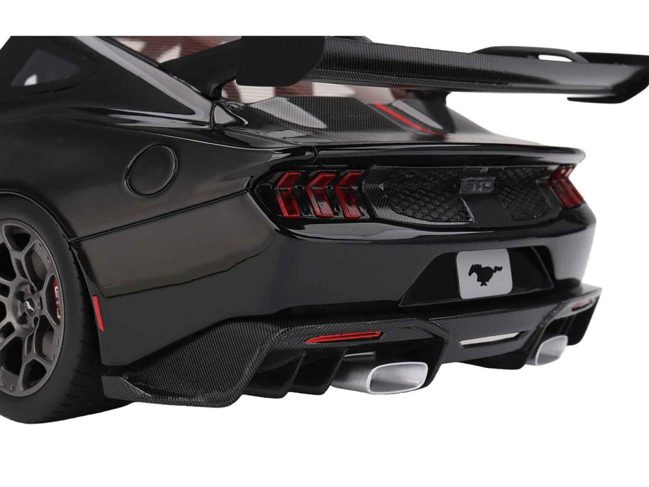 Ford Mustang GTD Shadow Black with Red Stripe 1/18 Model Car by Top Speed