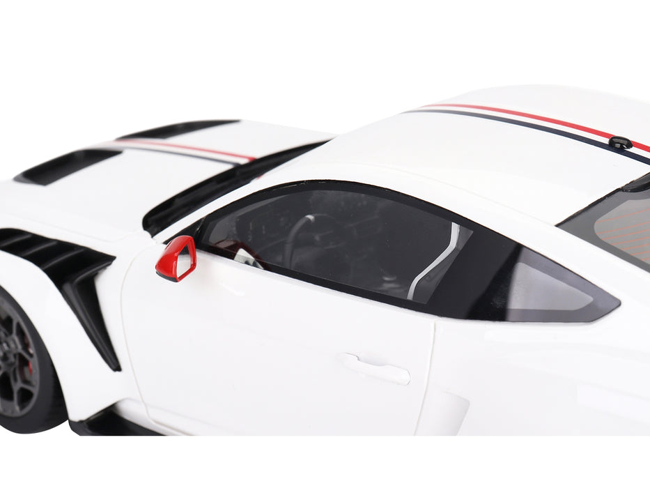 Ford Mustang GTD "Spirit of America" White with Red and Blue Stripes 1/18 Model Car by Top Speed