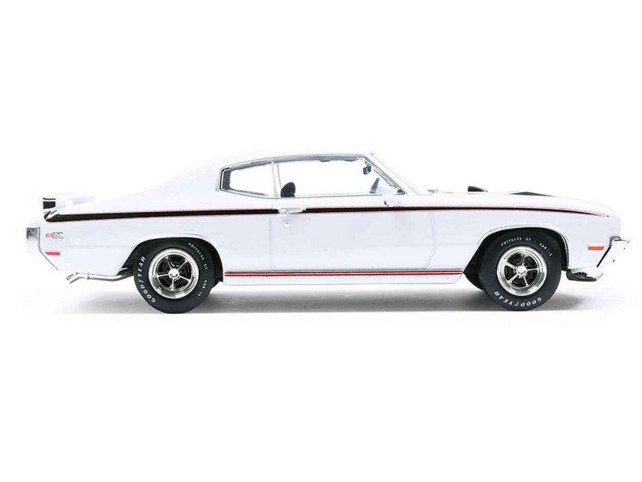 1970 Buick GSX Apollo White with Black and Red Stripes 1/43 Diecast Model by IXO Models