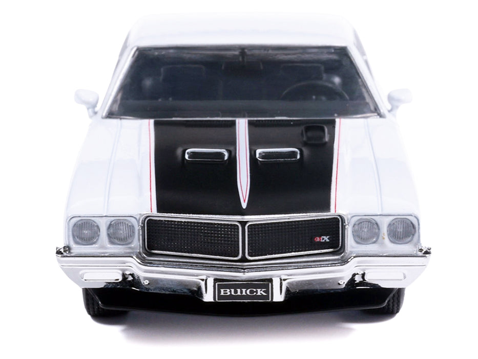 1970 Buick GSX Apollo White with Black and Red Stripes 1/43 Diecast Model by IXO Models
